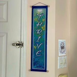 THRIVE inspirational wall hanging fabric banner tapestry Bryon Allen